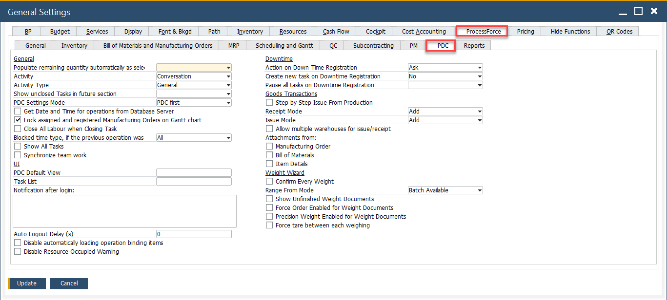 General Settings
