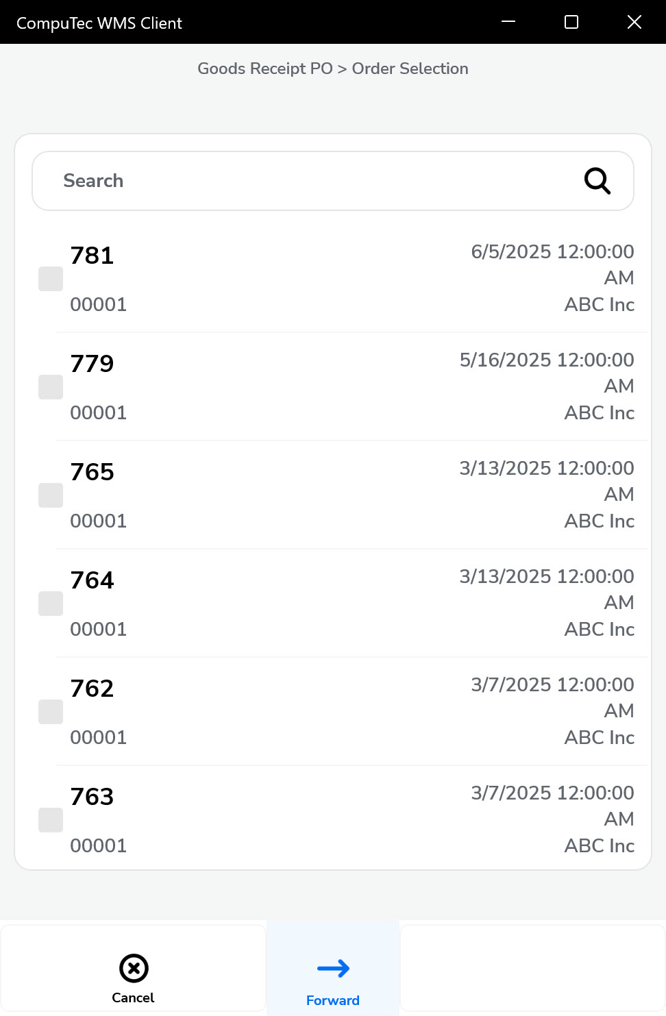 Order Selection