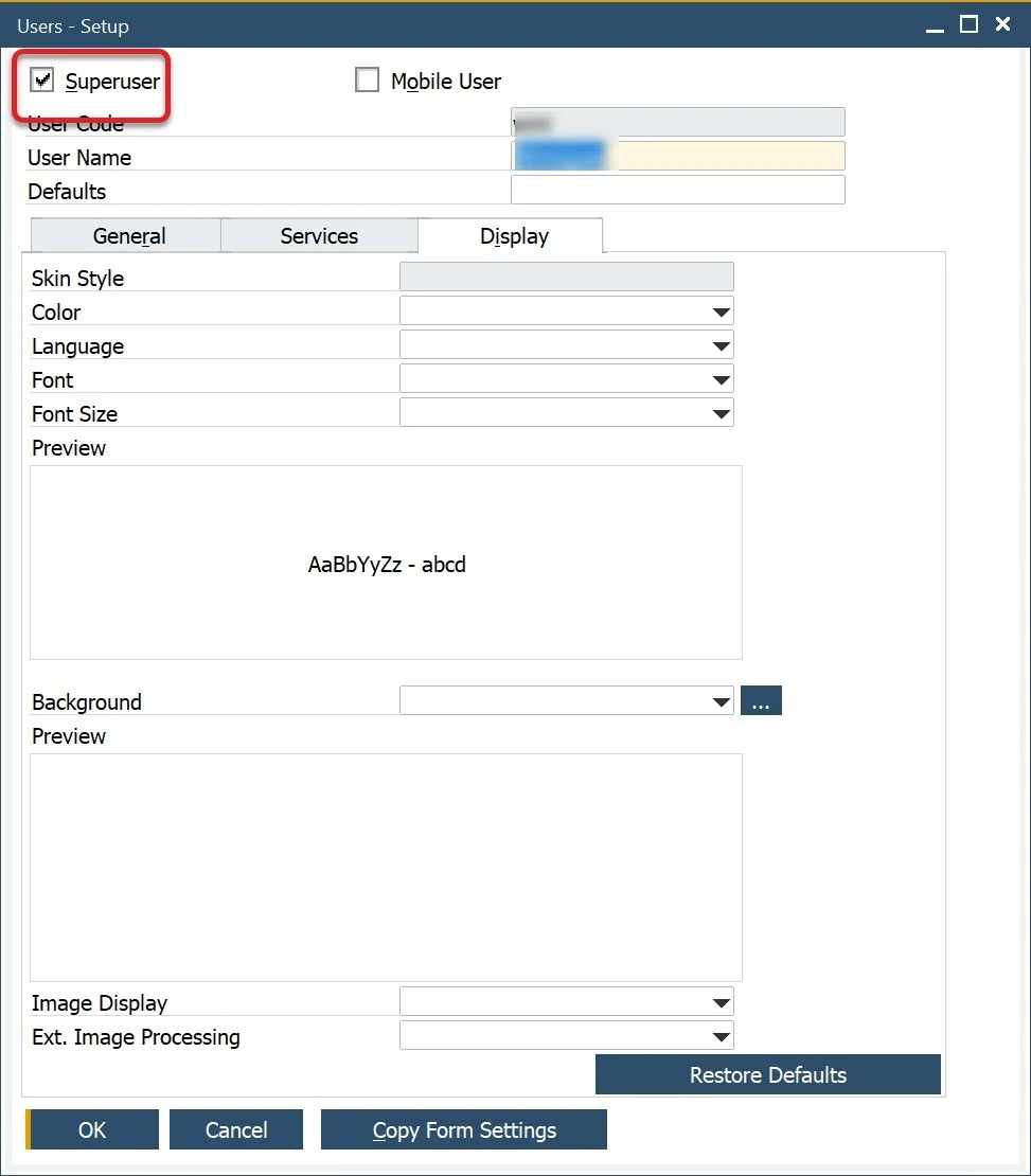 Superuser Setting